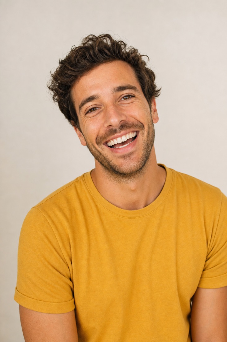 A happy patient smiling
