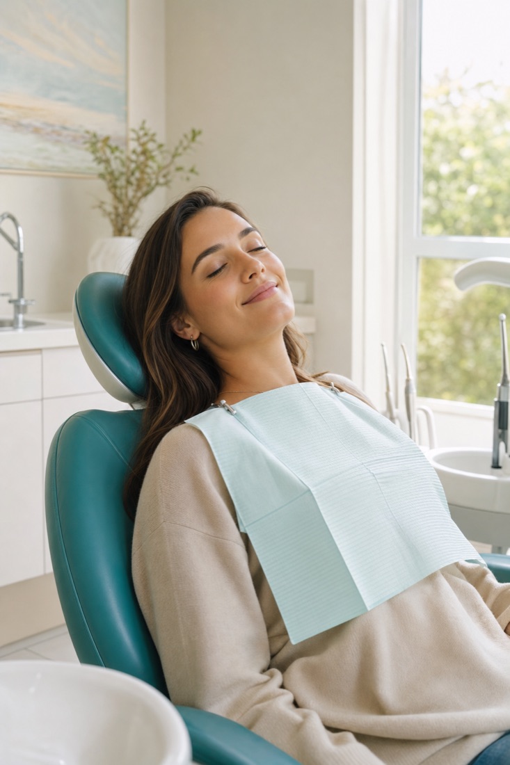 A relaxed patient in the chair